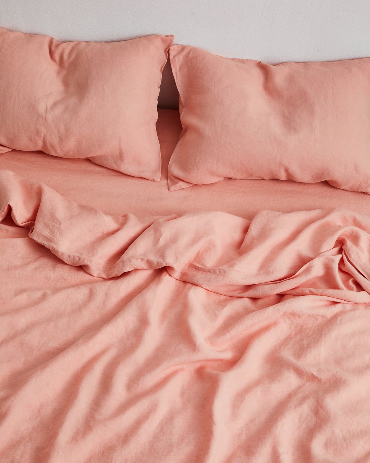 Peach 100% Flax Linen Bedding Set